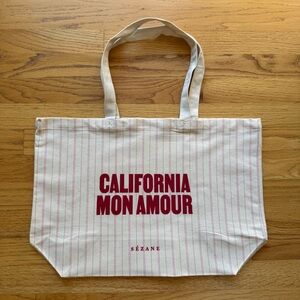 Sezane Canvas Tote Bag - California Mon Amour NWOT
